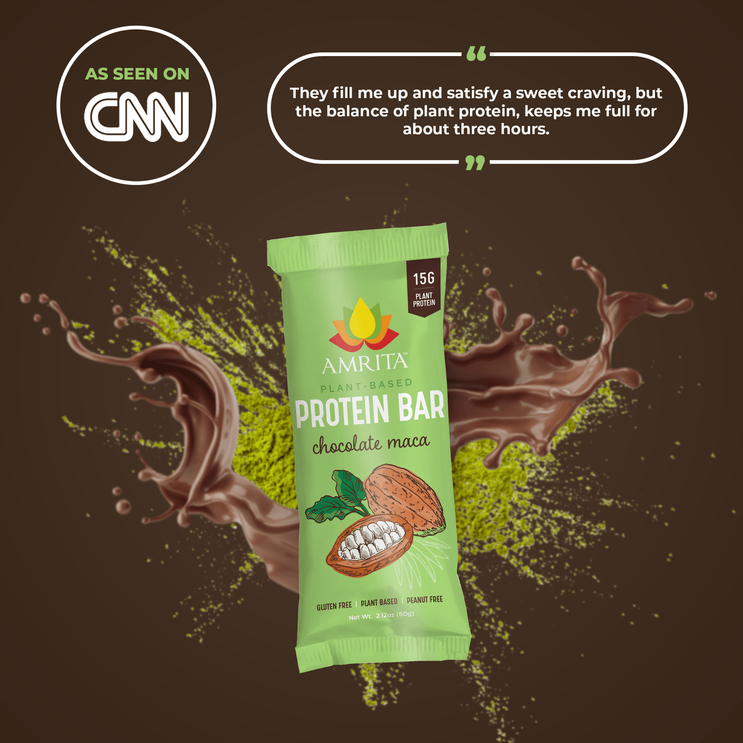 Chocolate Maca Protein Bars fill me up and satisfy a sweet craving, but the balance of plant protein keeps me full for about three hours - Customer review