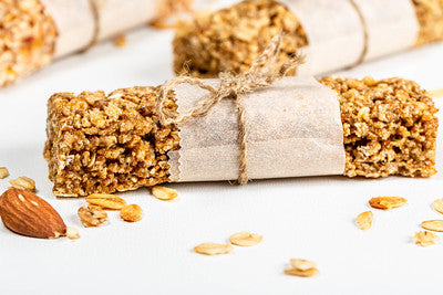 quinoa & almond vegan protein bars as healthy snack