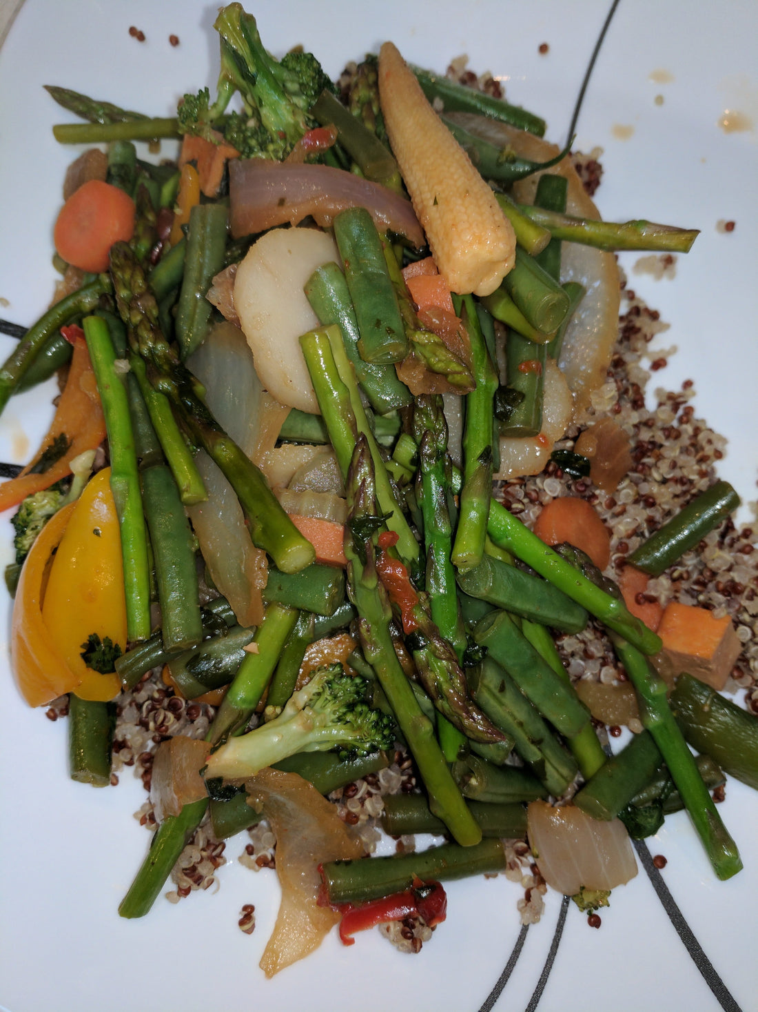 quinoa asparagus spinach salad