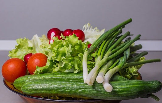 minimalist diet vegetables white background