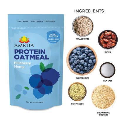 Amrita Health Foods 1 bag Blueberry Hemp Protein Oats