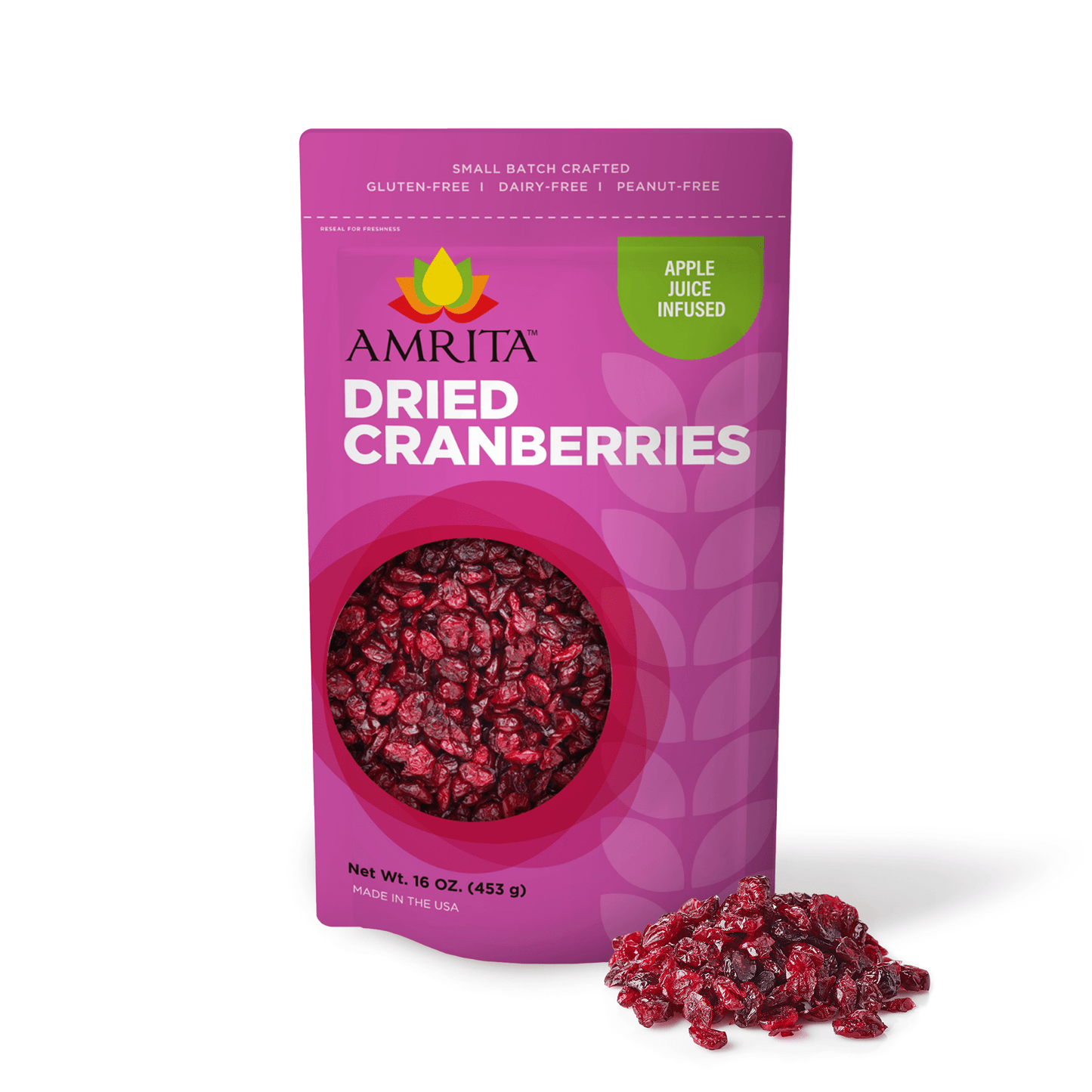 Amrita Health Foods 1 Lb. Dried Cranberries