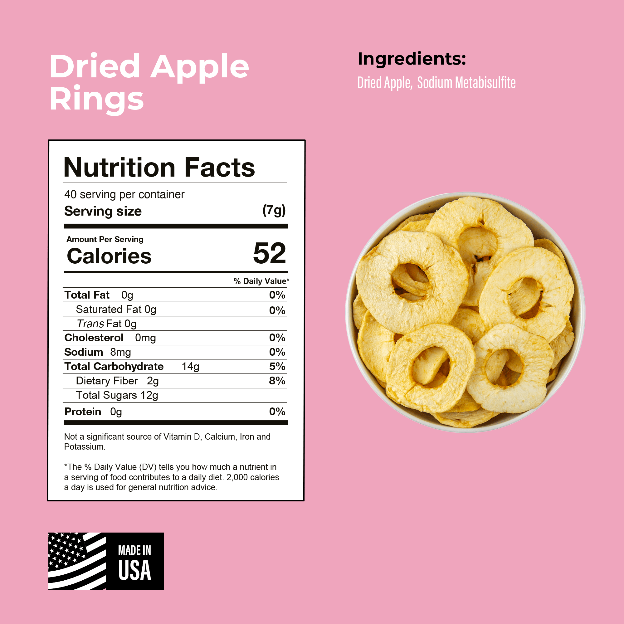 Amrita Health Foods Dried Apple Rings (8oz)