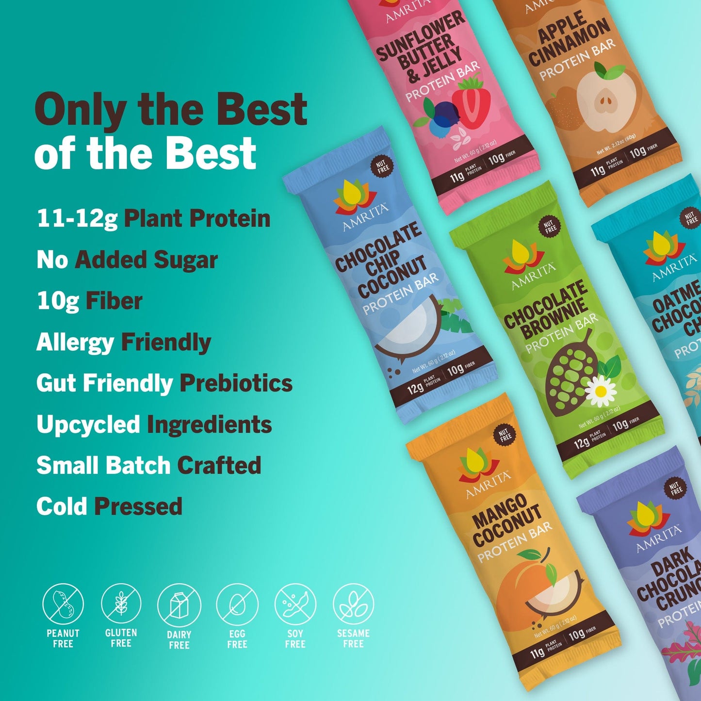 amrita-health-foods High Protein Bars Variety Pack