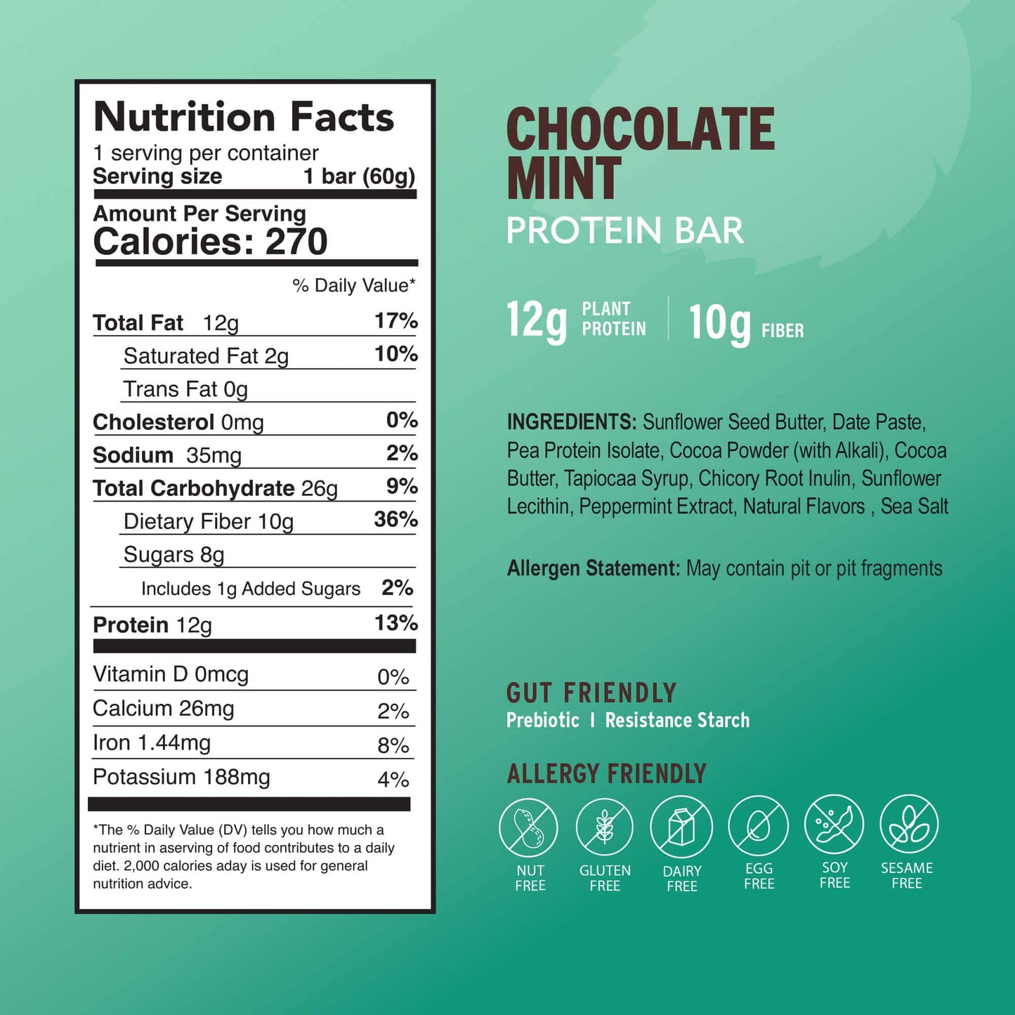amrita-health-foods protein bars 12 Bars Chocolate Mint