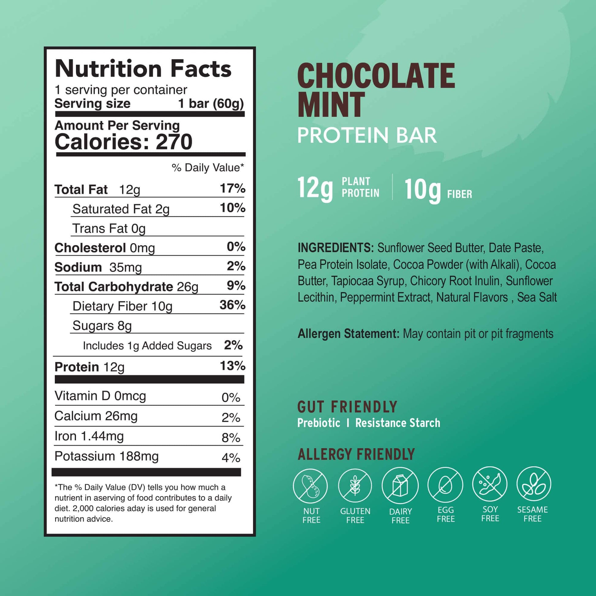 amrita-health-foods protein bars 12 Bars Chocolate Mint