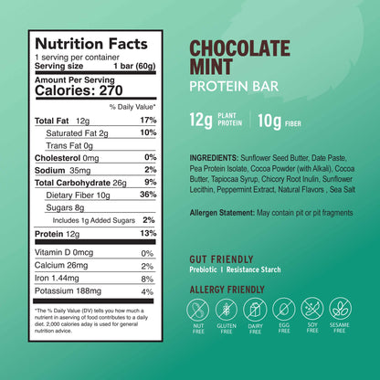 amrita-health-foods protein bars 12 Bars Chocolate Mint