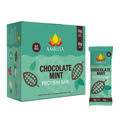 amrita-health-foods protein bars 12 Bars Chocolate Mint