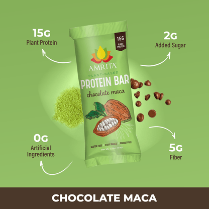 Chocolate Maca Protein Bar - 15g protein , 2g added sugar, 0g artificial ingredients, 5g fiber