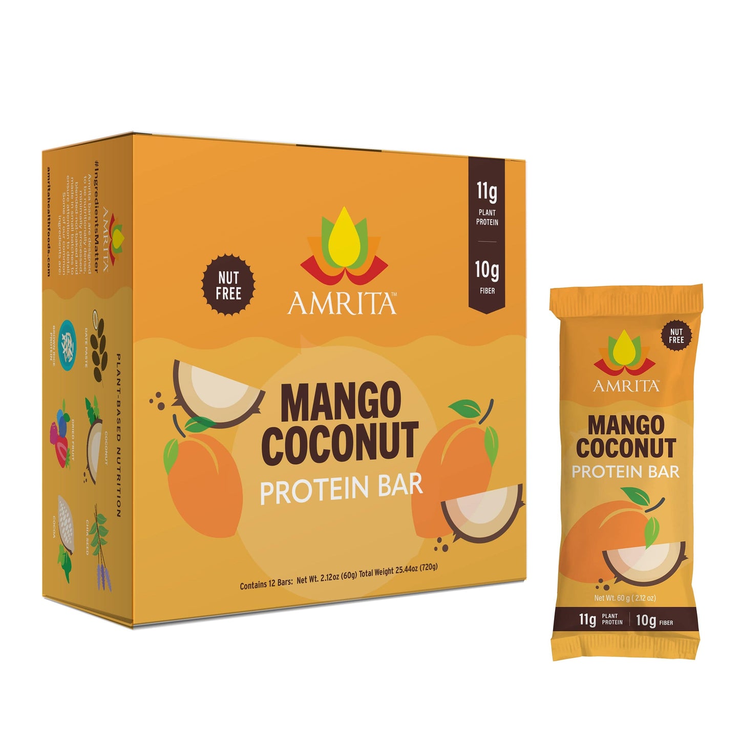 amrita-health-foods protein bars Mango Coconut